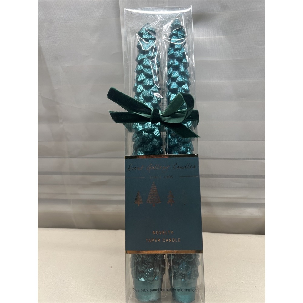 Scented Gallery 10" Taper Candles, Original Box, Set of 2, Novelty Green